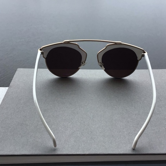 Steampunk Funky Sunglasses Blue Mirrored Lenses with White Frame Unisex - Picture 6 of 8